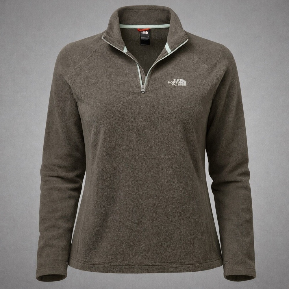 The North Face Womens TKA 100‎ Glacier 1/4 Zip Fleece Pullover Asphalt Gray XL